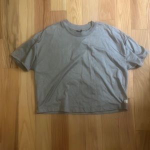 Cropped Grey Athletic Tee Size Extra Small